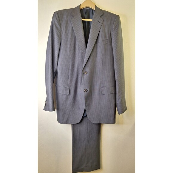 ERMENEGILDO ZEGNA High Performance Silk Wool Pinstripe Suit Men's 54L 34x34 - Picture 1 of 16